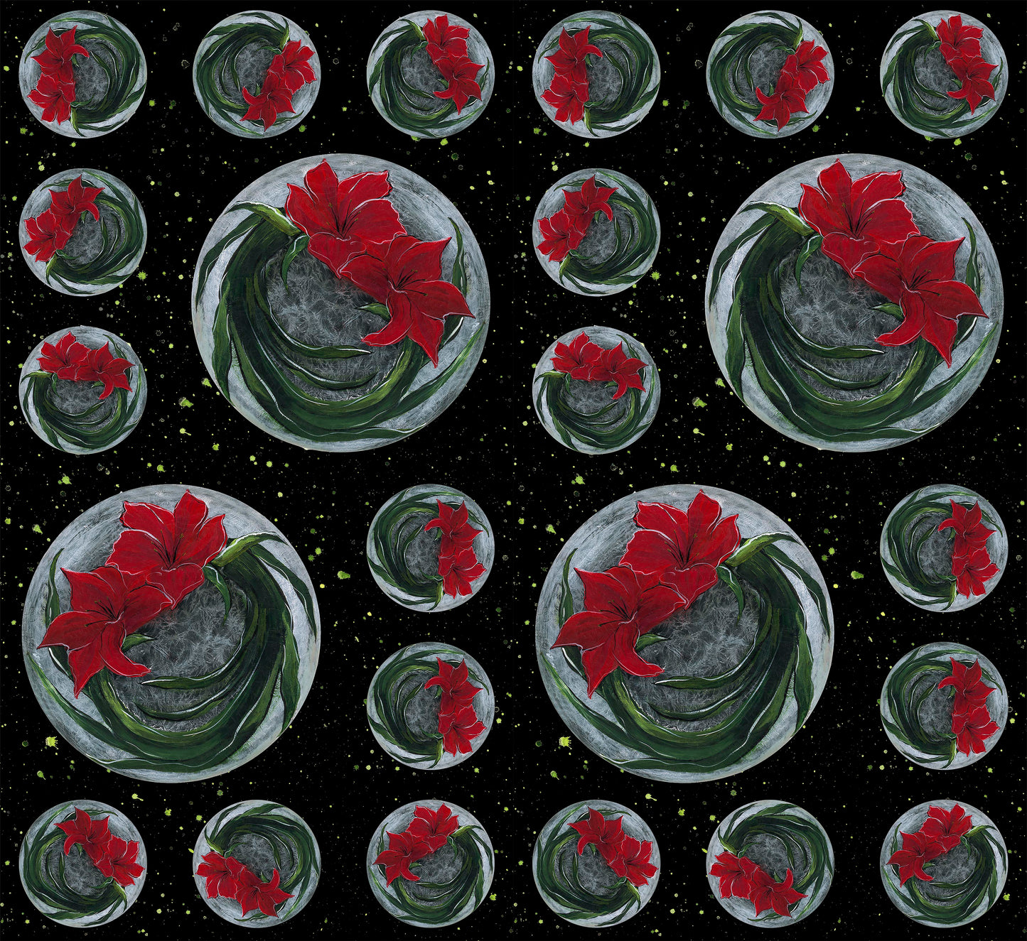 Winter Garden - Amaryllis Window Charcoal